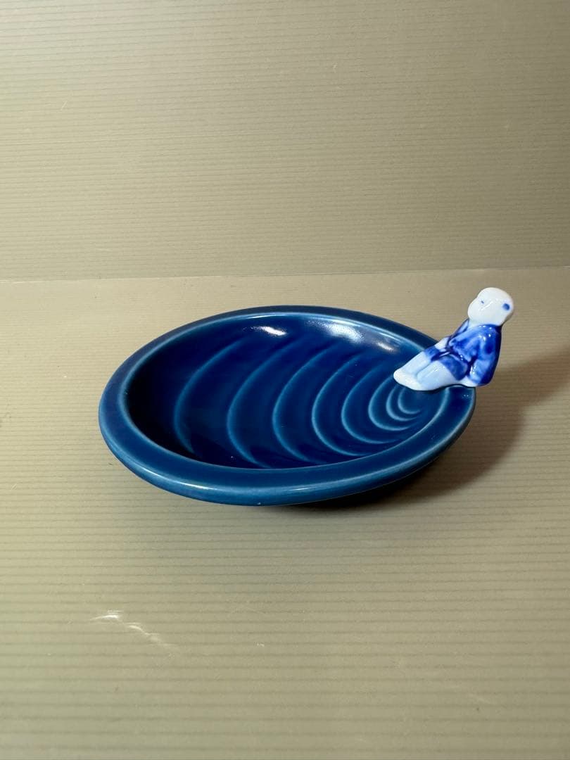 2810 有田焼　其泉　ルリ釉彩一閑人　おたま立