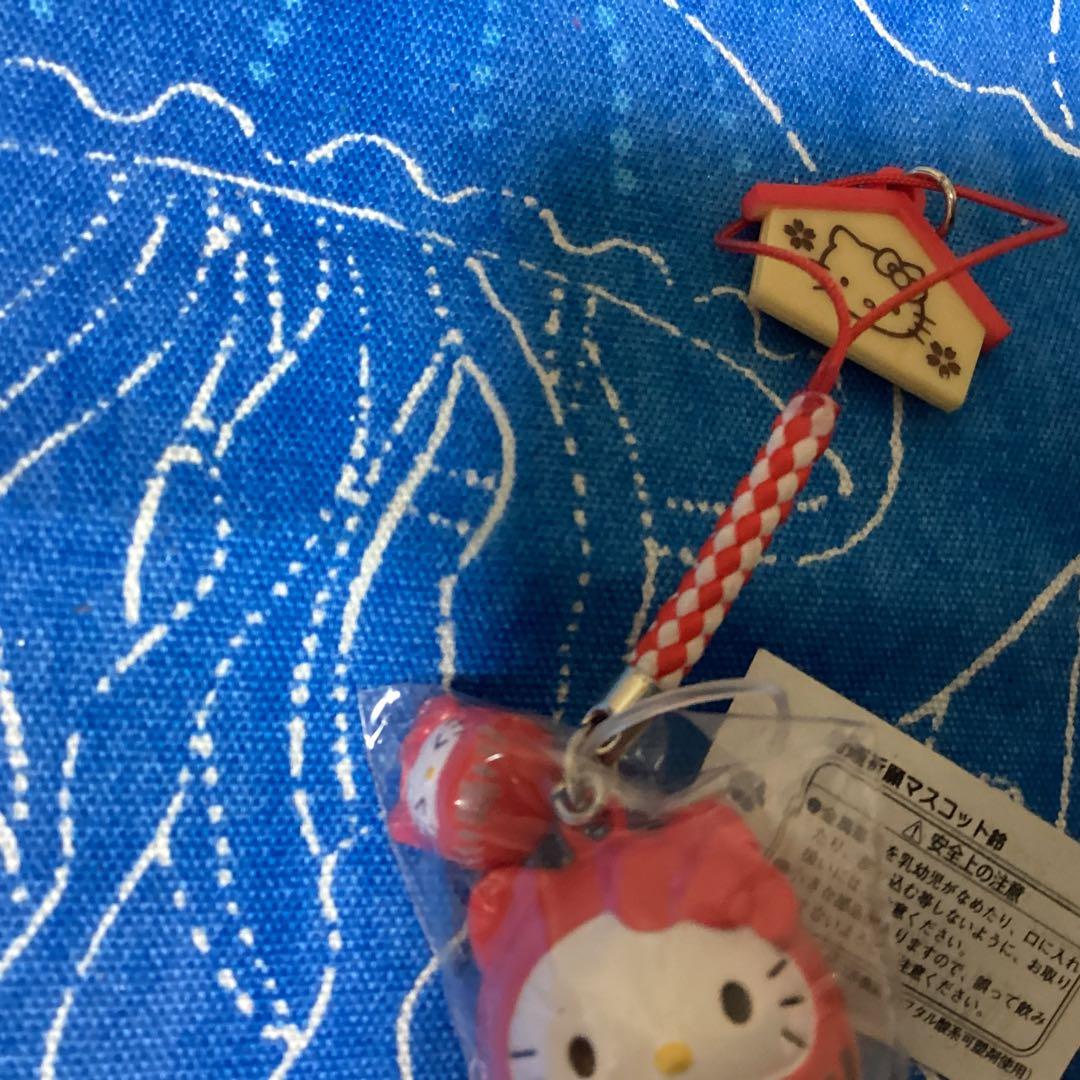 3460ハローキティ開運祈願マスコット鈴ストラップ