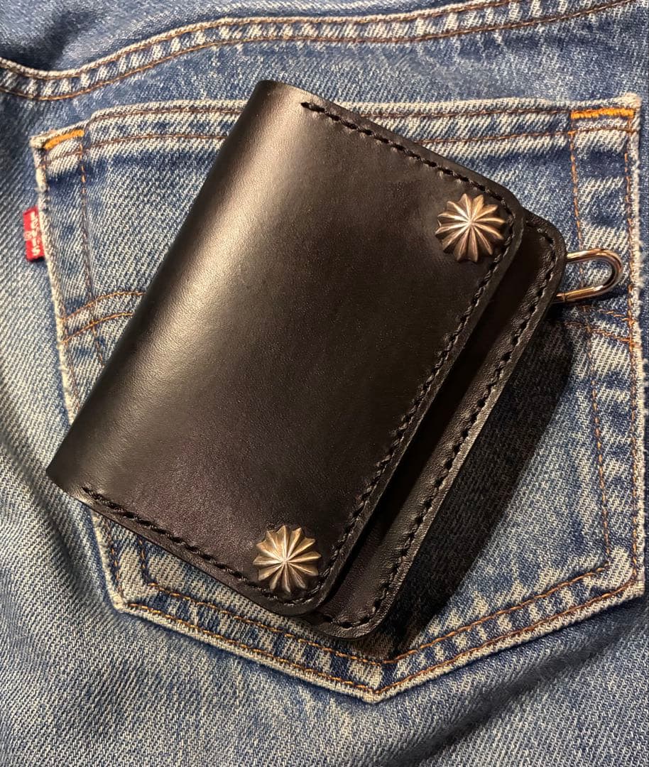 ショートトラッカーウォレット シルバー925アポロコンチョカスタム