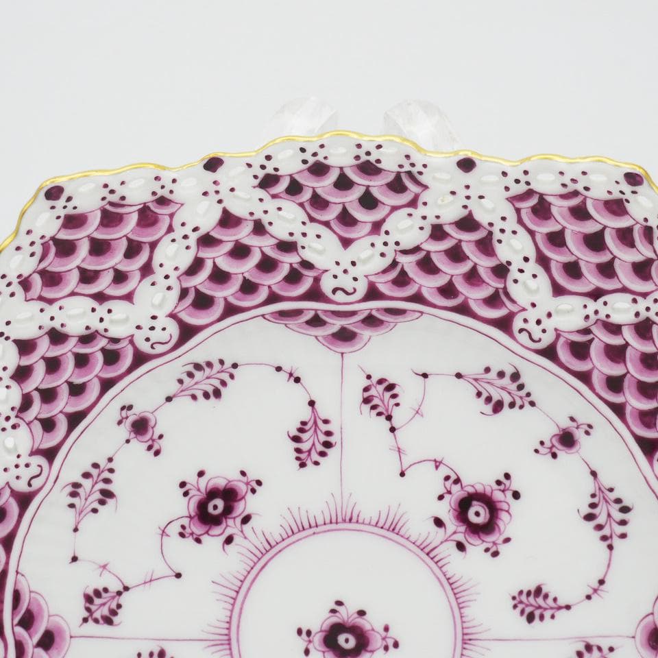 ロイヤルコペンハーゲン バーガンディ ダブルレース プレート 17.5cm #1