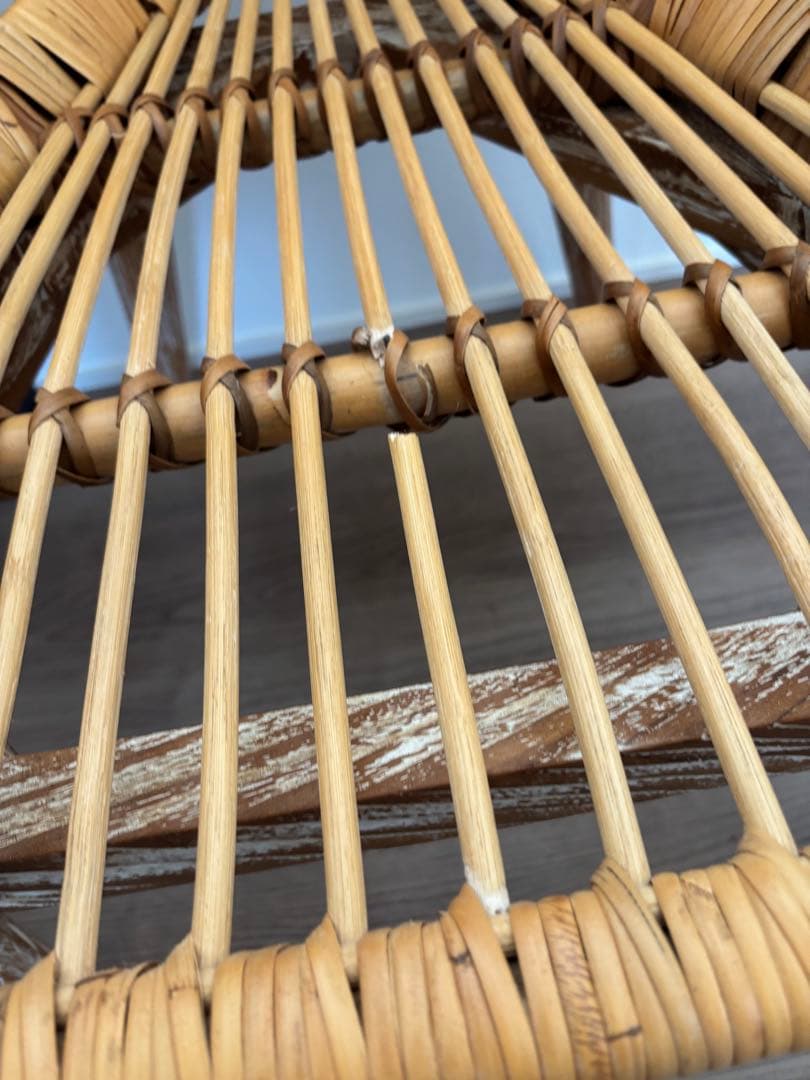 ラタン×チーク フラワーチェア