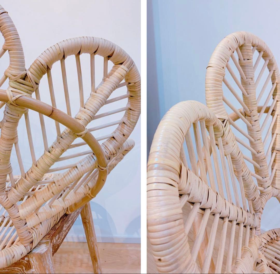 ラタン×チーク フラワーチェア