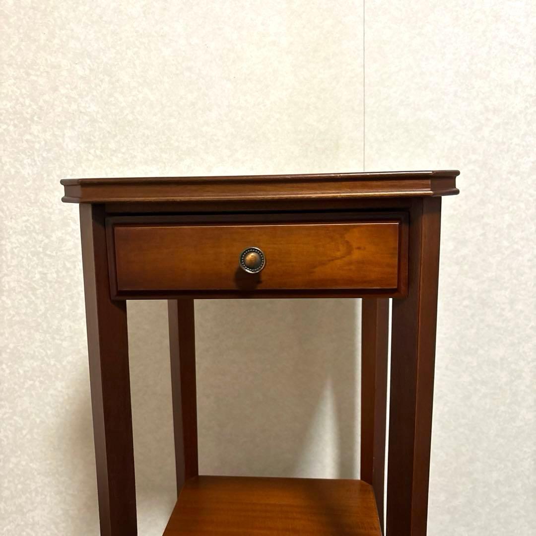 【美品】サイドテーブル アンティーク調 クラシック 花台 コンソール