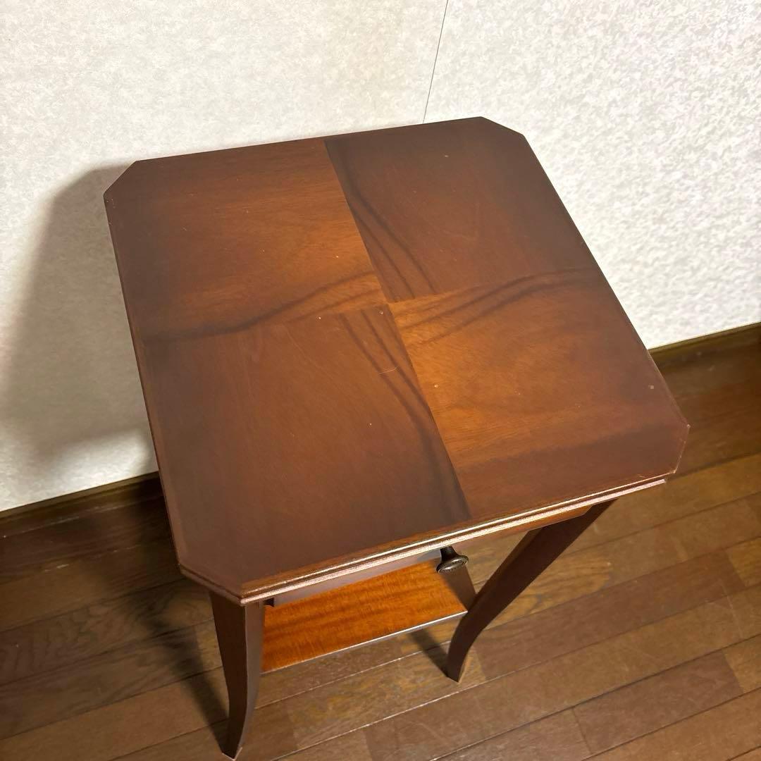 【美品】サイドテーブル アンティーク調 クラシック 花台 コンソール