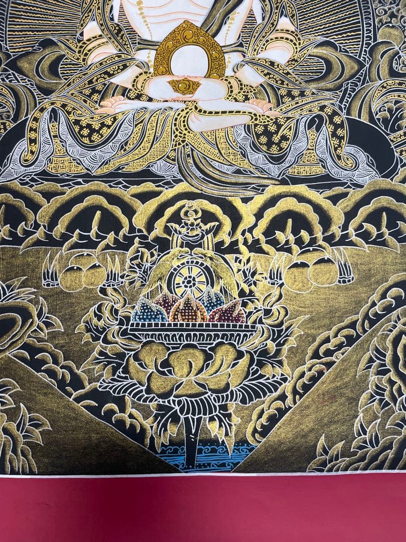 《 チベット密教　1点物 》 手描き　曼荼羅　大日如来　秘仏　至宝　仏教　密教