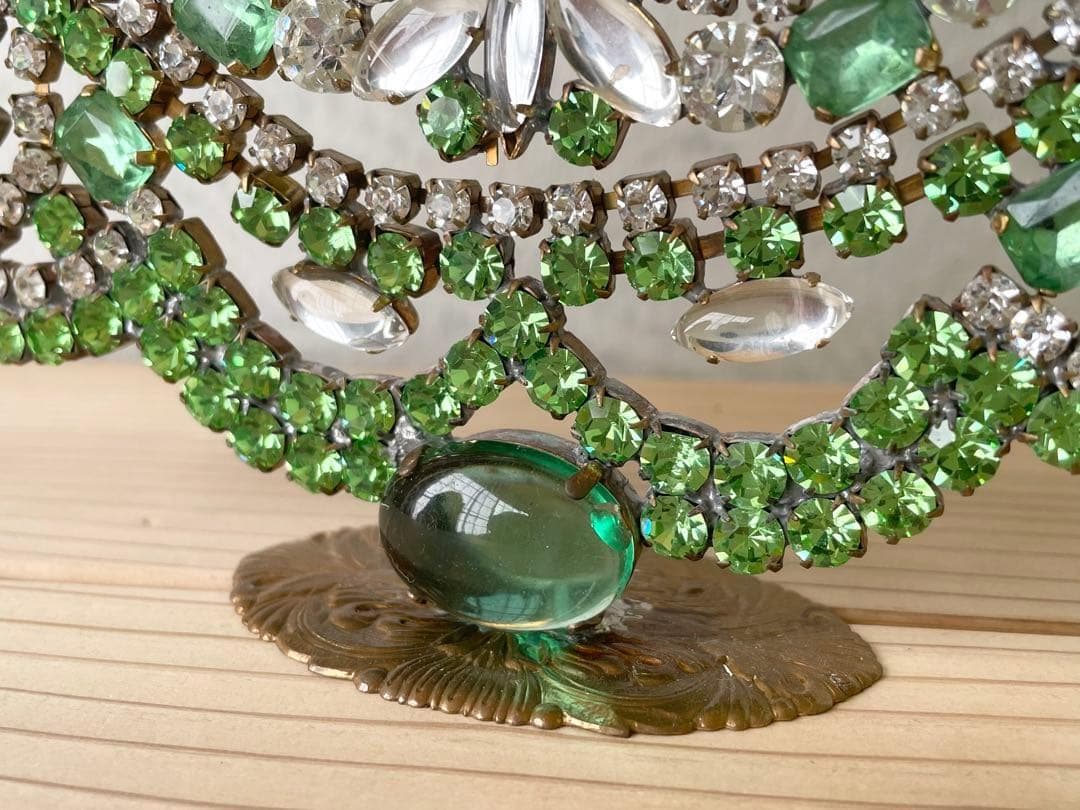 30cm特大/Bijoux刻印付/チェコガラス/クリスマスツリー/ライトグリーン