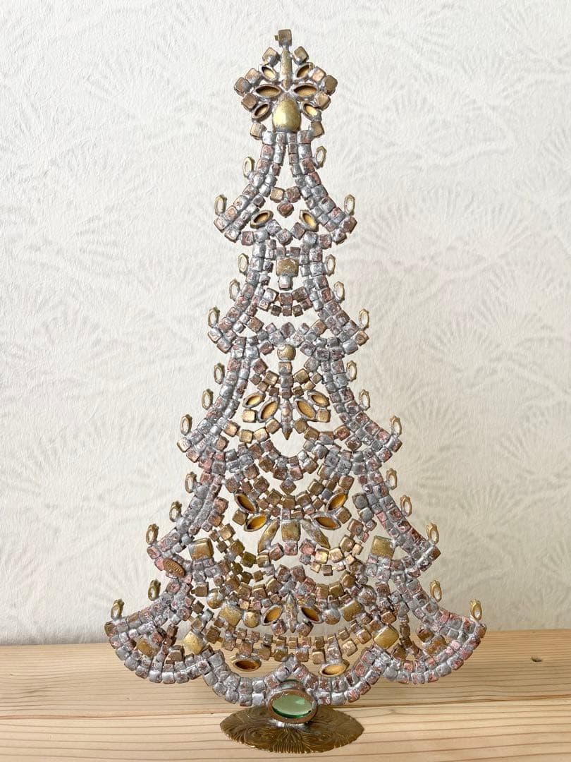 30cm特大/Bijoux刻印付/チェコガラス/クリスマスツリー/ライトグリーン