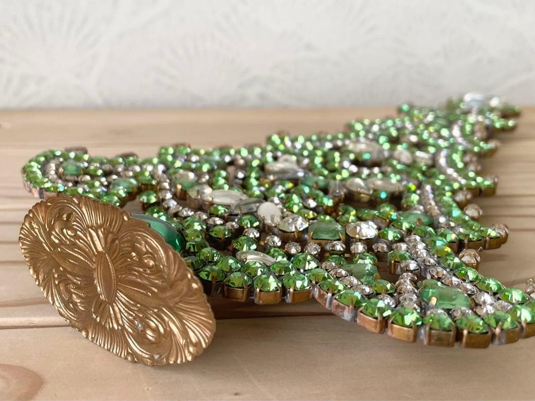 30cm特大/Bijoux刻印付/チェコガラス/クリスマスツリー/ライトグリーン