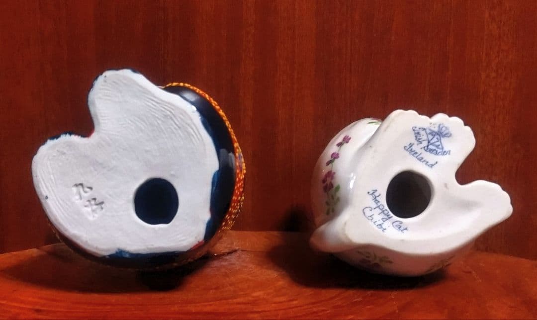 九谷焼 招き猫５号＆アイリッシュドレスデンハッピーキャット 箱付き