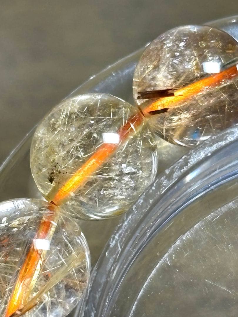 【新入荷】高品質　ゴールルチルクォーツブレス11〜11.8㎜（新品未使用）金運