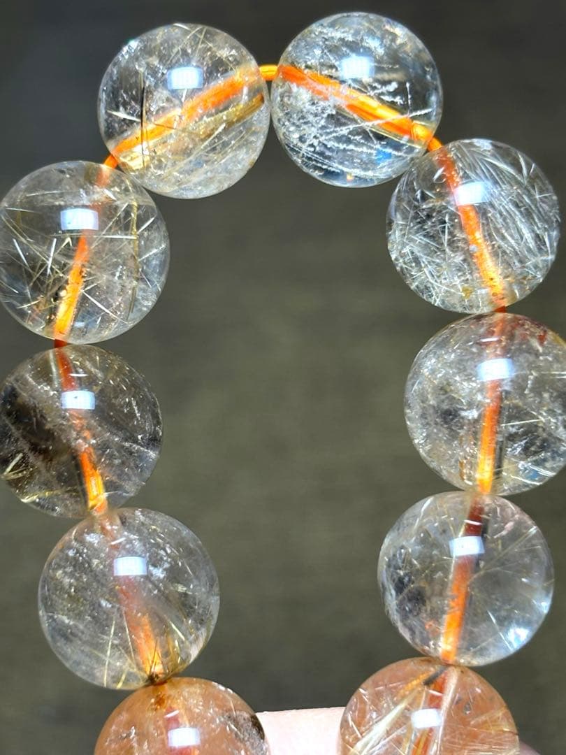 【新入荷】高品質　ゴールルチルクォーツブレス11〜11.8㎜（新品未使用）金運