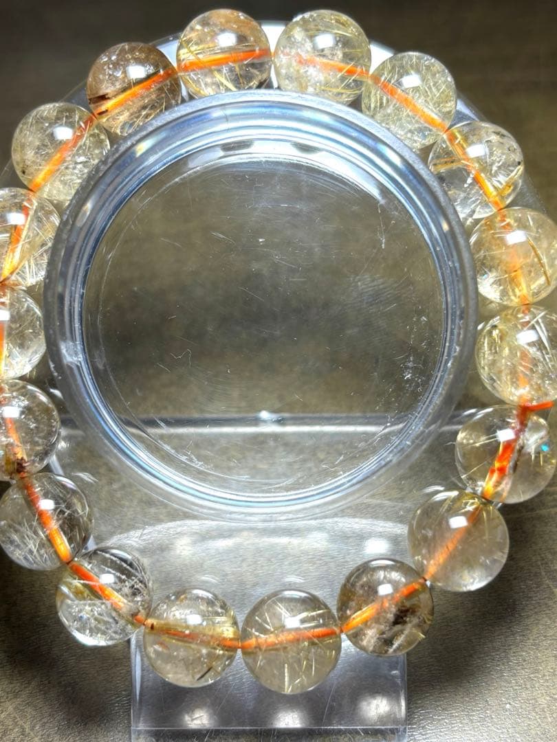 【新入荷】高品質　ゴールルチルクォーツブレス11〜11.8㎜（新品未使用）金運