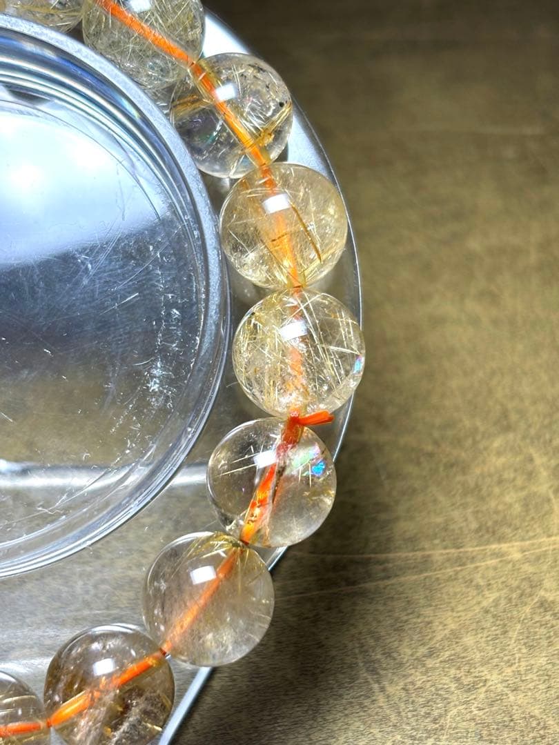 【新入荷】高品質　ゴールルチルクォーツブレス11〜11.8㎜（新品未使用）金運