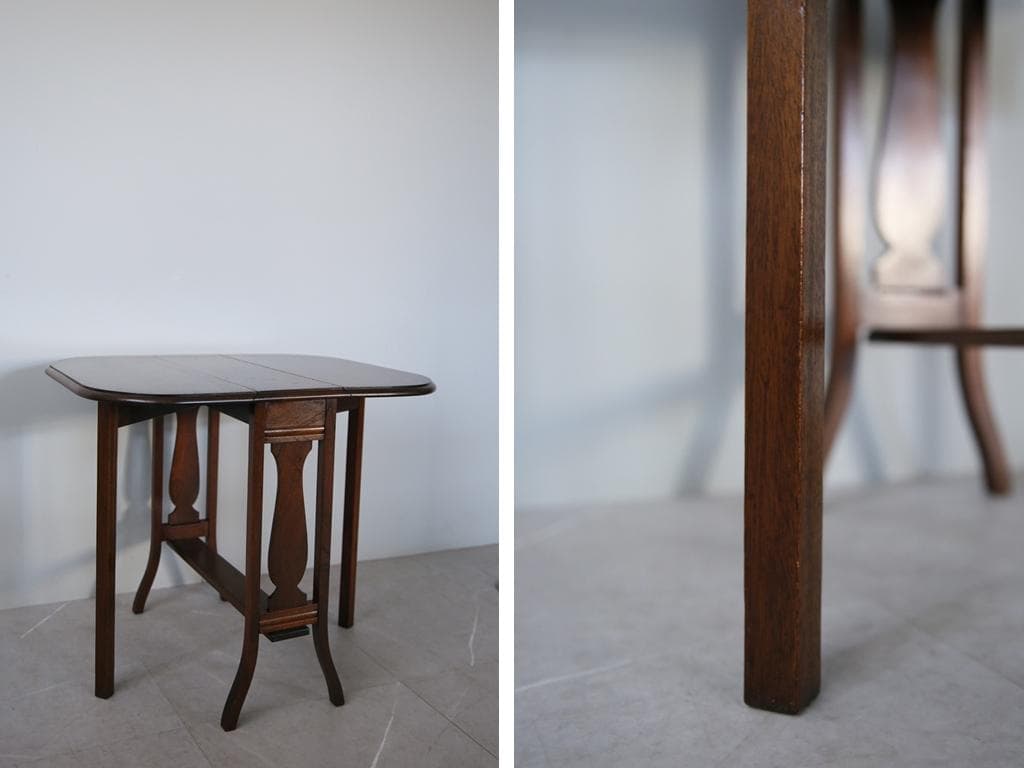 英国アンティーク木製ゲートレッグテーブル/ダイニング机/バタフライ(91-59)