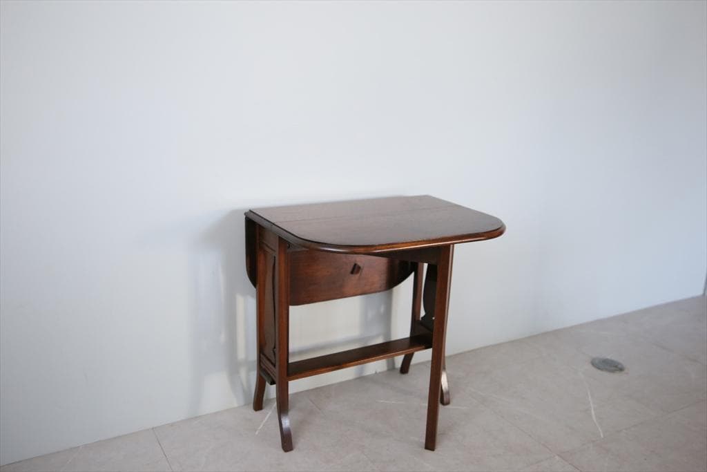 英国アンティーク木製ゲートレッグテーブル/ダイニング机/バタフライ(91-59)