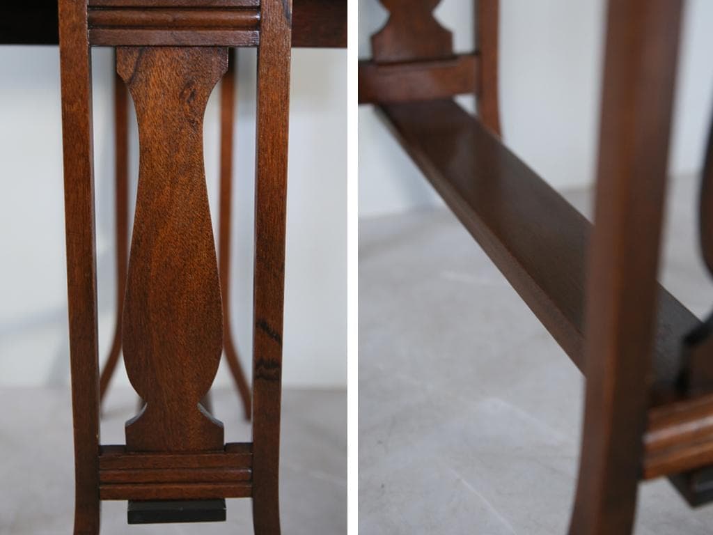 英国アンティーク木製ゲートレッグテーブル/ダイニング机/バタフライ(91-59)