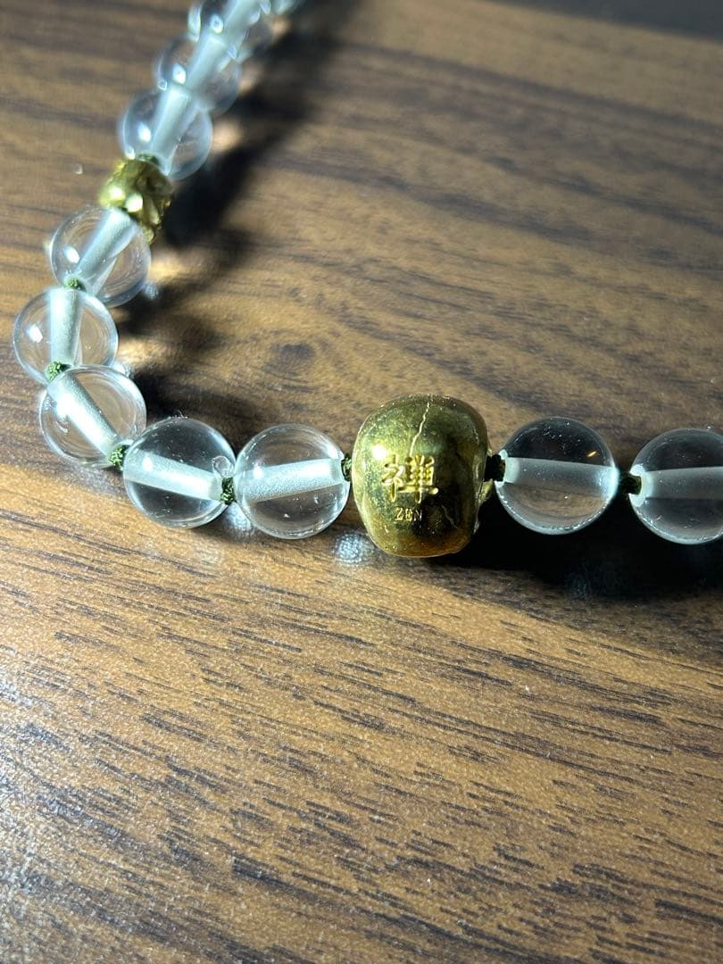 スカルネックレス　ドクロ　特注品　一点物　職人手作り　水晶　真鍮　ビジュアル