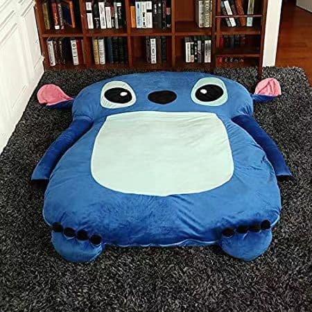 スティッチお勧めダブル折りたたみベッド 寝袋 可愛デザイン ふわふわ マットレス