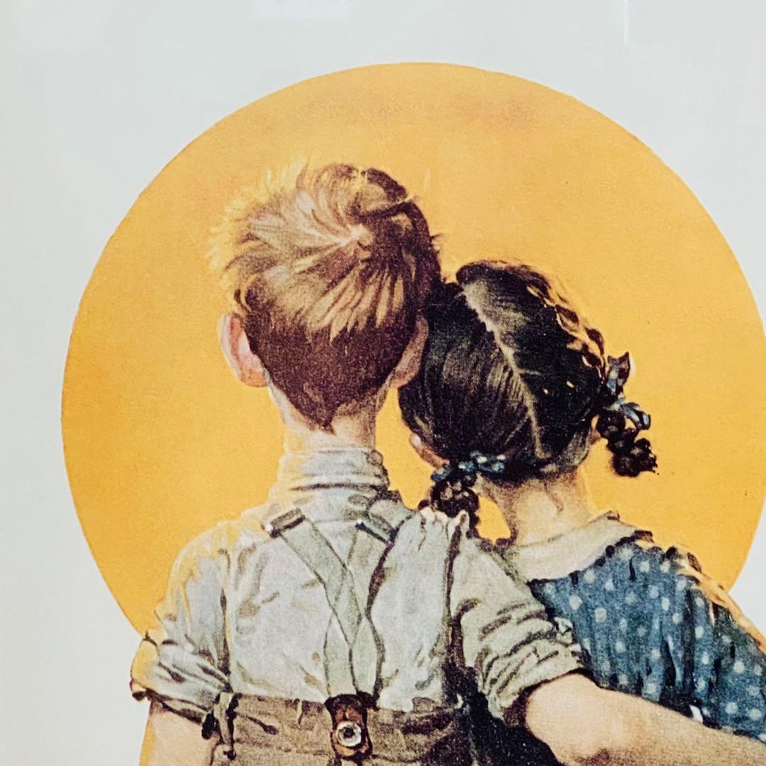 ノーマン・ロックウェル『小さな恋人達』 優美な額装レプリカ - メルカリ