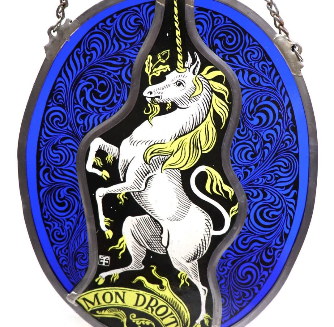 レア型 ユニコーン ヴィンテージ ステンドグラス スコットランド