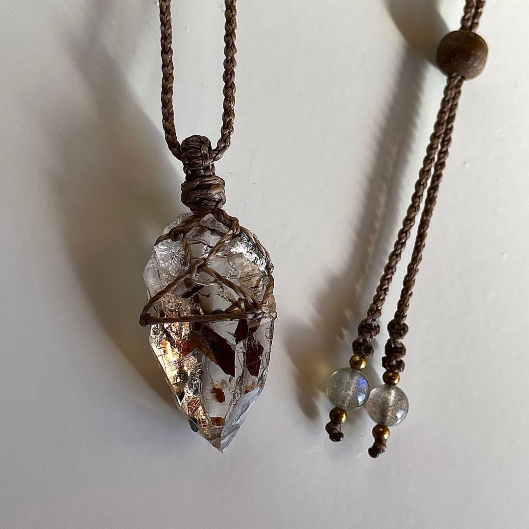 ヒマラヤ水晶 ガネッシュヒマール ＊ マクラメペンダント ネックレス 31