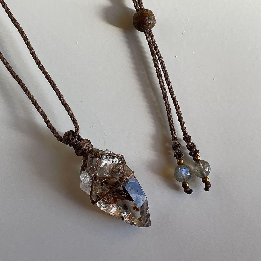 ヒマラヤ水晶 ガネッシュヒマール ＊ マクラメペンダント ネックレス 31