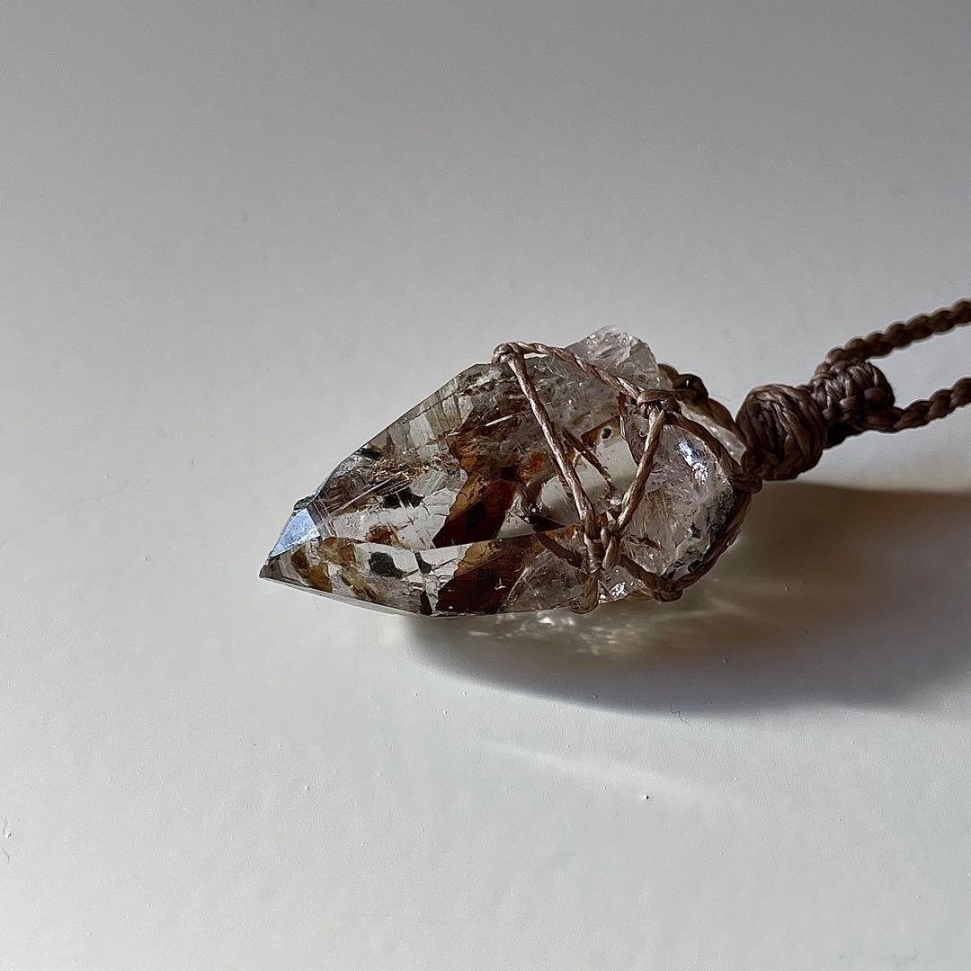 ヒマラヤ水晶 ガネッシュヒマール ＊ マクラメペンダント ネックレス 31