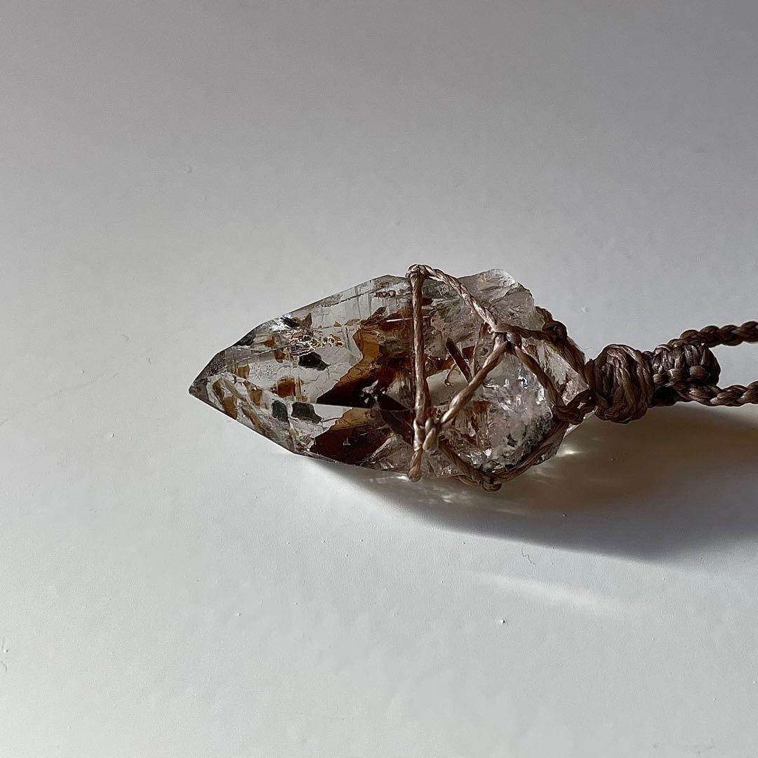 ヒマラヤ水晶 ガネッシュヒマール ＊ マクラメペンダント ネックレス 31