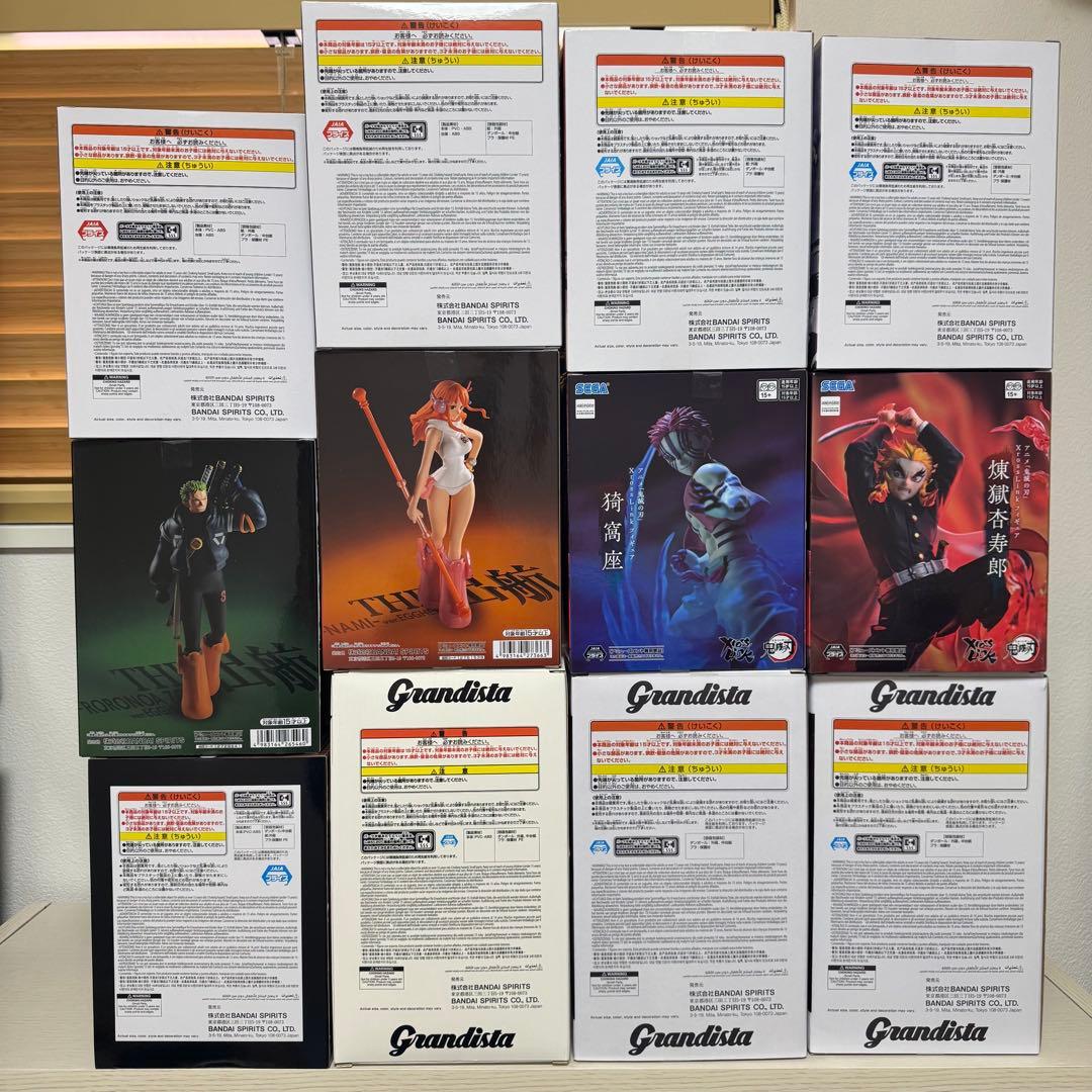 鬼滅の刃／ワンピース／H×H 他 ジャンプ系 プライズフィギュア12体