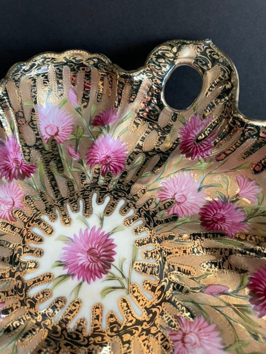 オールドノリタケ　花柄菓子鉢