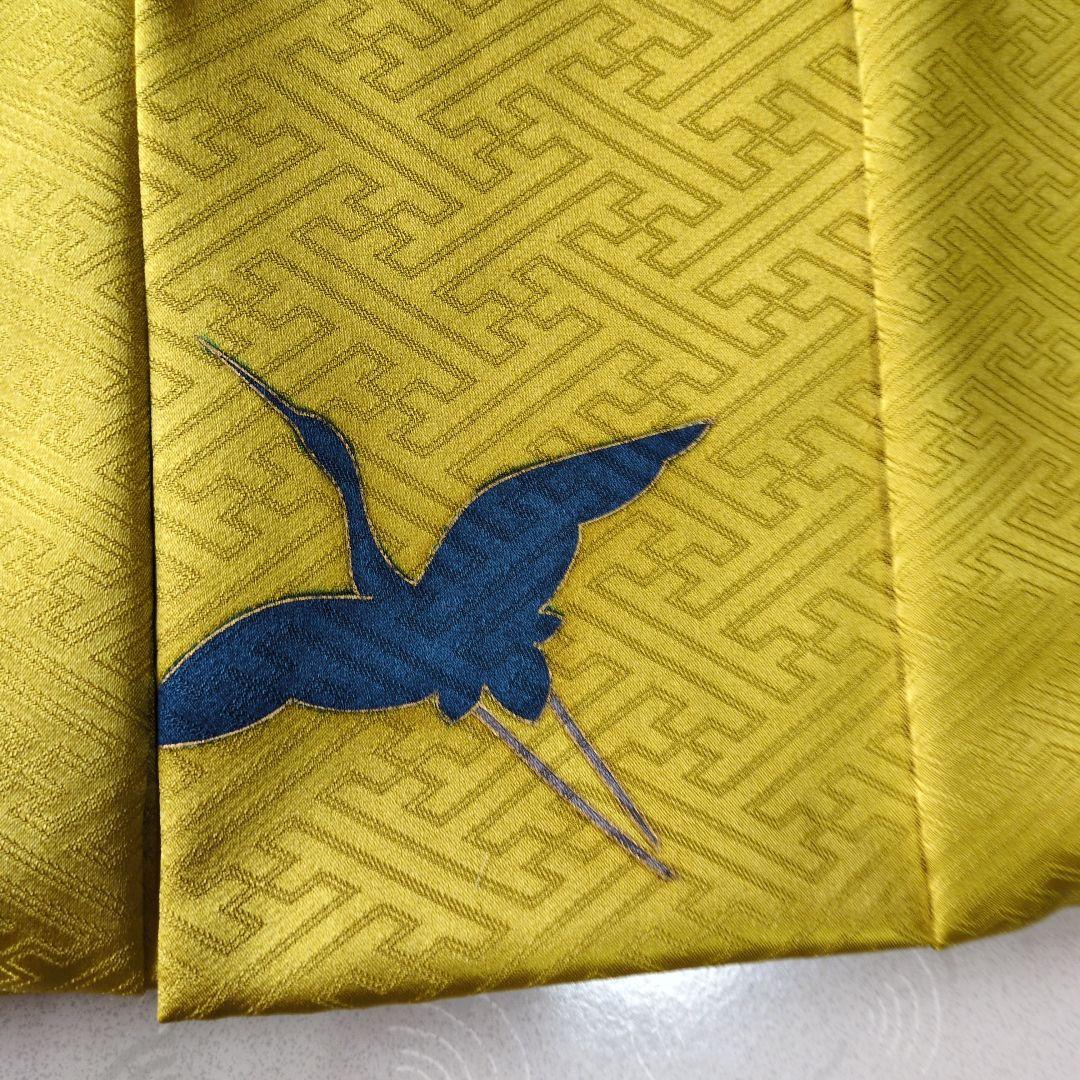 七五三３歳男の子正絹綸子辛子色の被布(中綿無し）