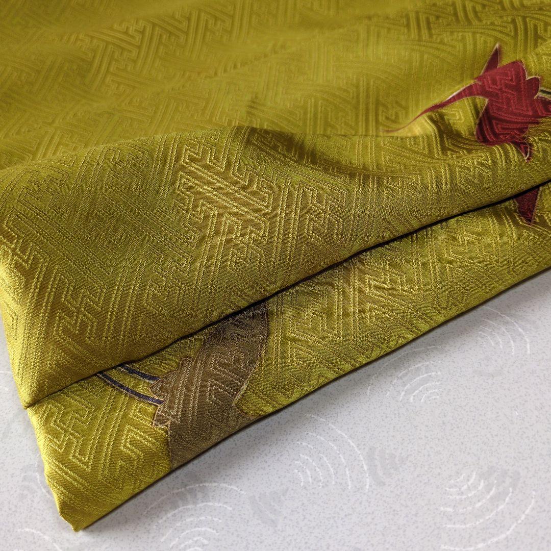 七五三３歳男の子正絹綸子辛子色の被布(中綿無し）