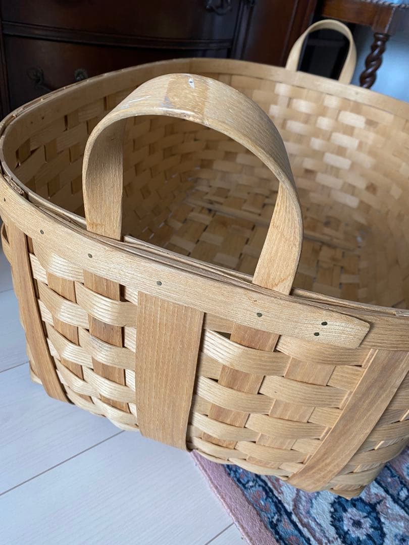 大きいバスケット　クーハン　アメリカンビンテージ