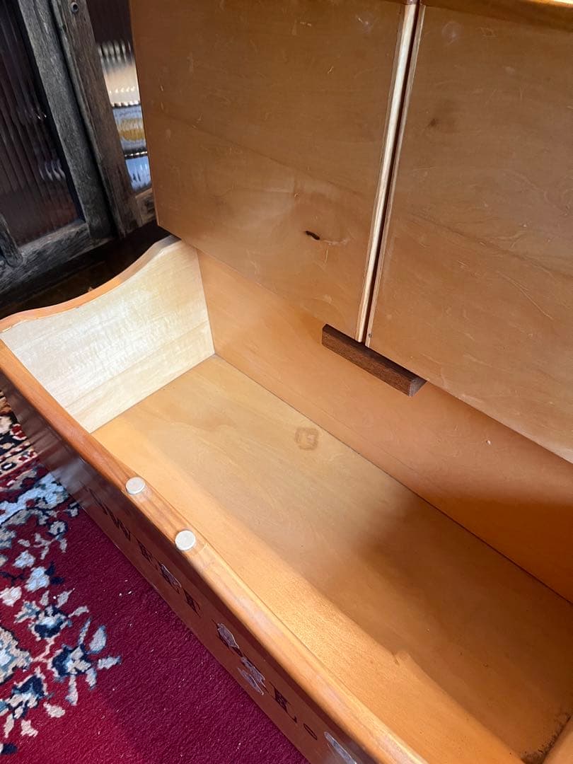 子供用 椅子 キッズベンチ 木製 昭和レトロ 当時物 インテリア 収納ボックス