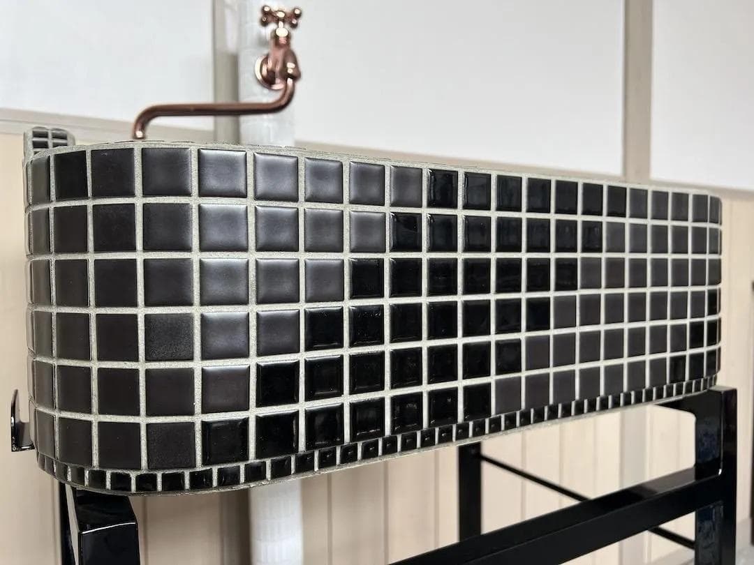 作善堂タイルシンク流し台　オールブラック　ライトＳＳサイズ　5039