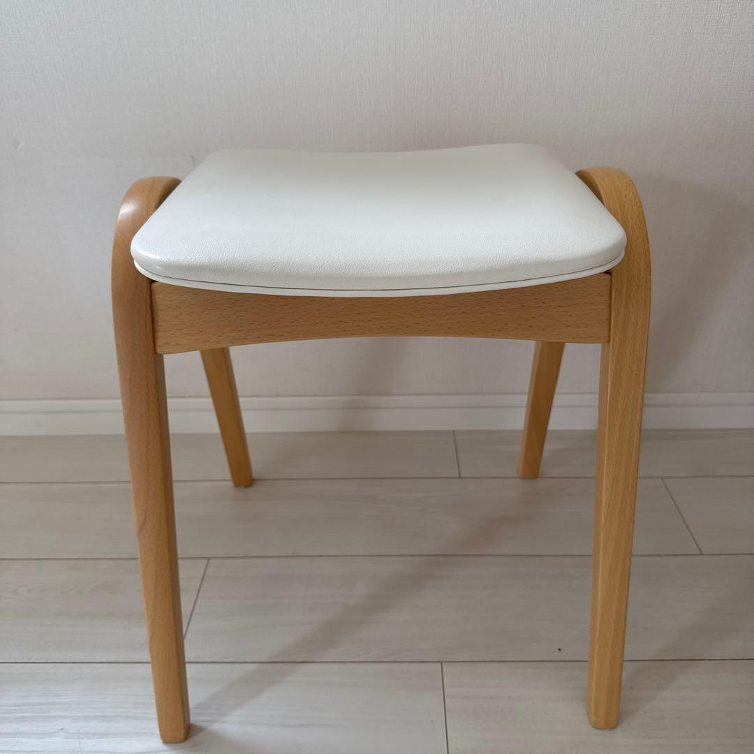 秋田木工 202 ホワイトスツール 天然木