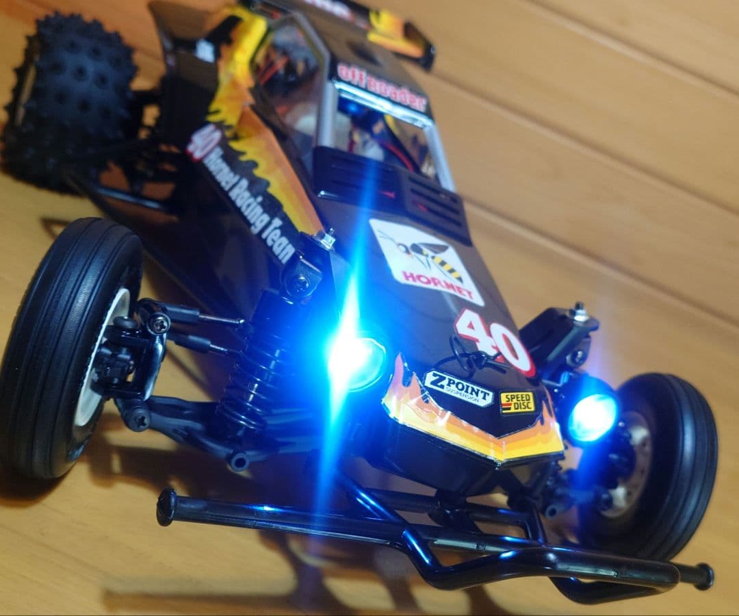 田宮RC LEDライト付ホーネットevo＆プロポバッテリー完成品セット