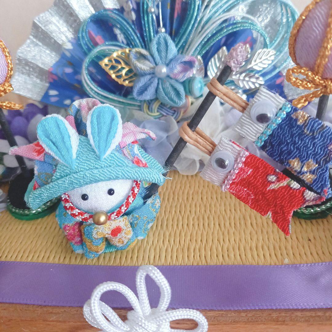 No19 端午の節句・兜飾りアレンジ ・ 五月人形 ・ちりめん細工・兜