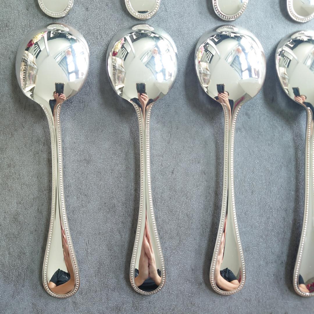 希少 美品 クリストフル パール コンソメスプーン 12点