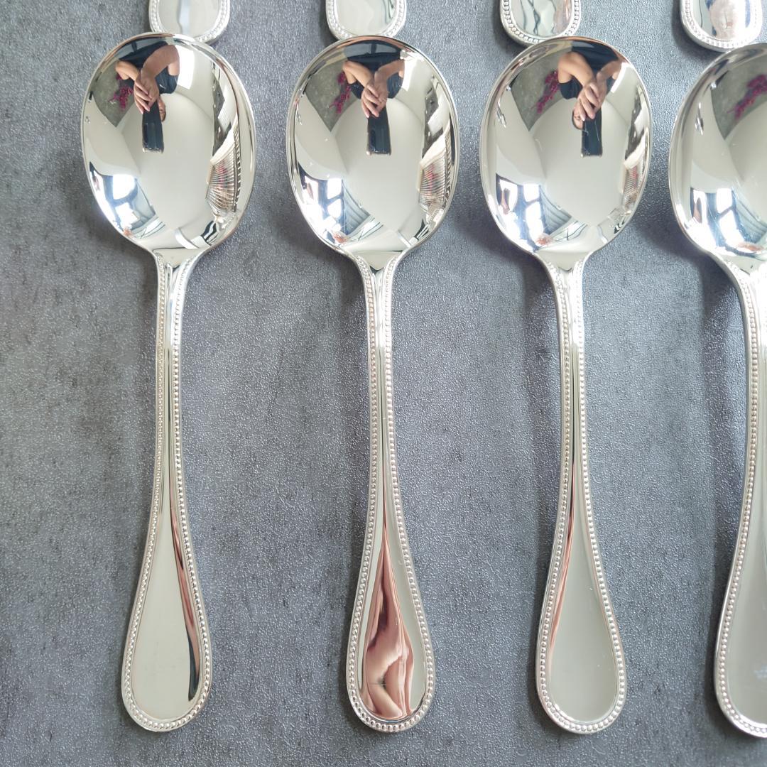 希少 美品 クリストフル パール コンソメスプーン 12点