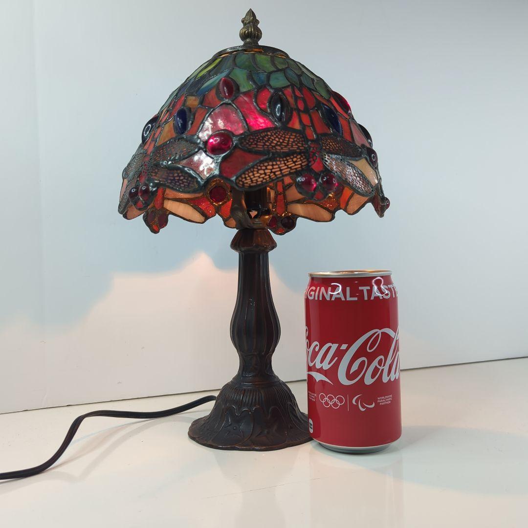 【 アンティーク 】 ステンドグラス／テーブルライト／トンボ／立体ガラス