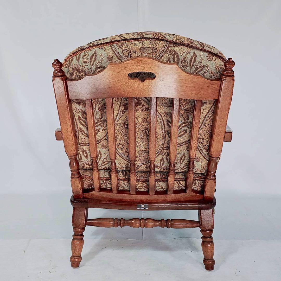 【極美品】柏木工 かしわ 木製アームチェア 2脚セット 花柄 椅子 飛騨家具