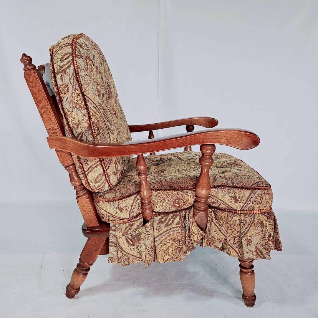 【極美品】柏木工 かしわ 木製アームチェア 2脚セット 花柄 椅子 飛騨家具