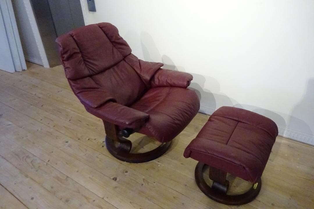 エコーネス　レノ　クラシックM　ストレスレスチェア　リクライニング　本革　北欧