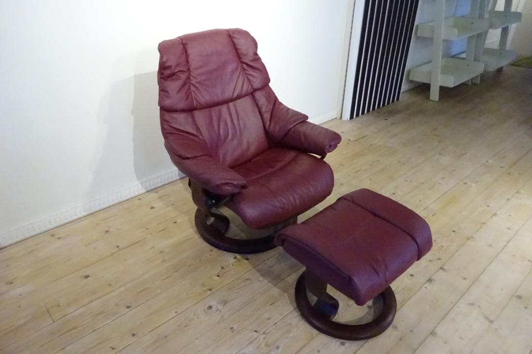 エコーネス　レノ　クラシックM　ストレスレスチェア　リクライニング　本革　北欧