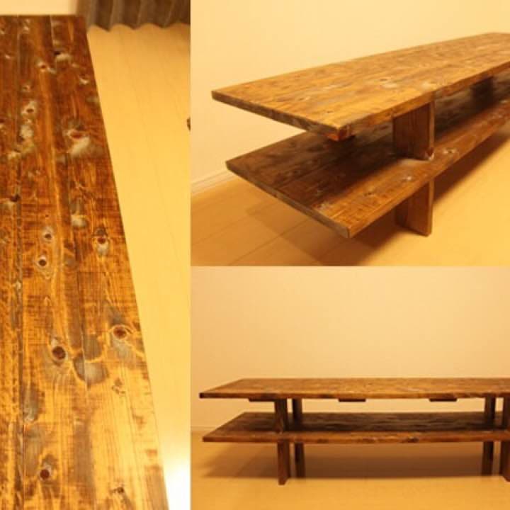 アンティーク風 ハンドメイド ウッド TVボード