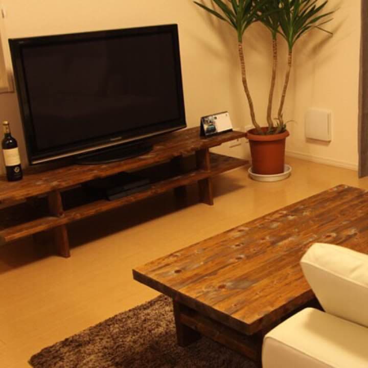 アンティーク風 ハンドメイド ウッド TVボード
