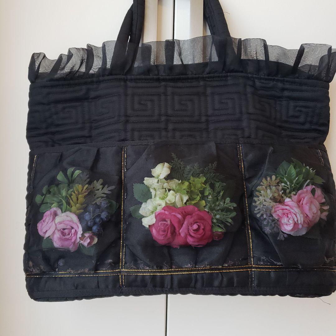 黒の⭐チュールレースの ⭐たくさん入る ⭐軽い バッグ