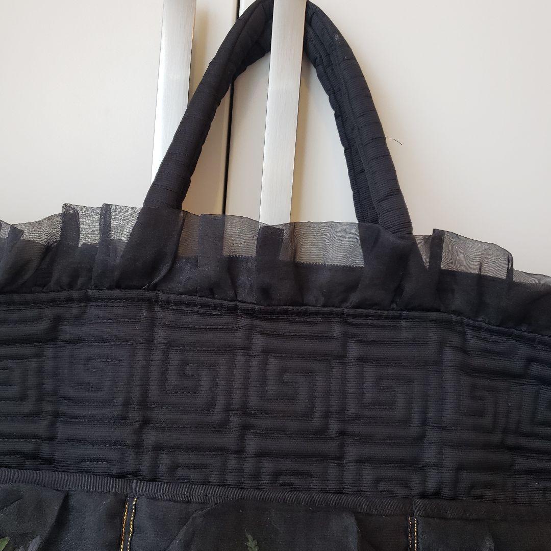 黒の⭐チュールレースの ⭐たくさん入る ⭐軽い バッグ