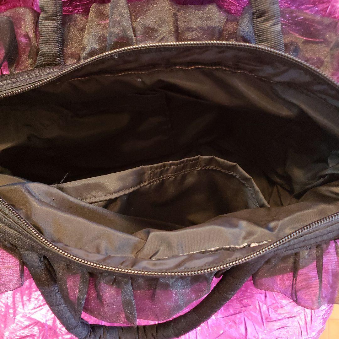 黒の⭐チュールレースの ⭐たくさん入る ⭐軽い バッグ